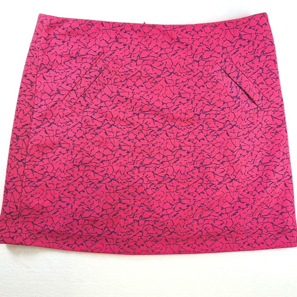 Y2K Barbiecore Pink Navy Abstract‎ Crackle Print Mini Skirt Womens Size M